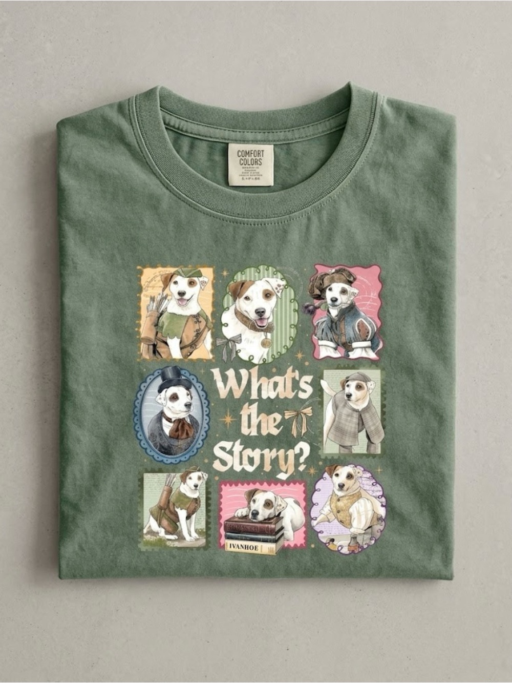 Comfort Color Wishbone Dog 90s Nostalgia Storybook Character Tee Book Lover Gift